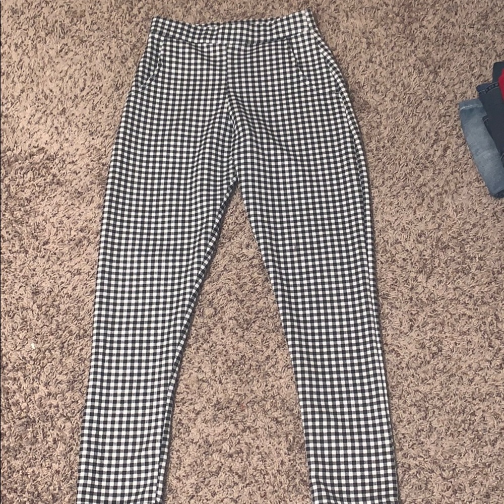 pretty little thing black and white gingham pants
